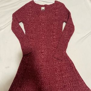 Crazy 8 youth girl size 10-12 burgundy reddish sweater dress EUC